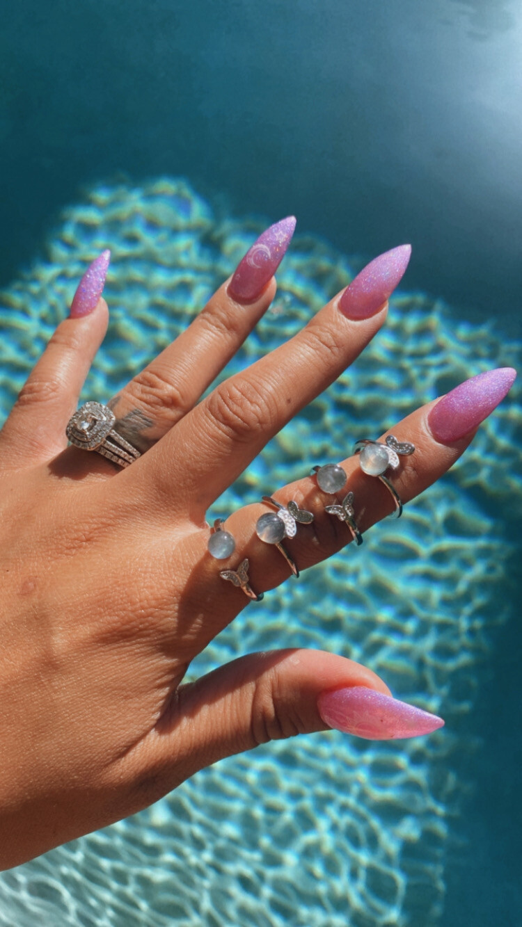 Labradorite - Butterfly - Polished - Silver Alloy Adjustable Rings
