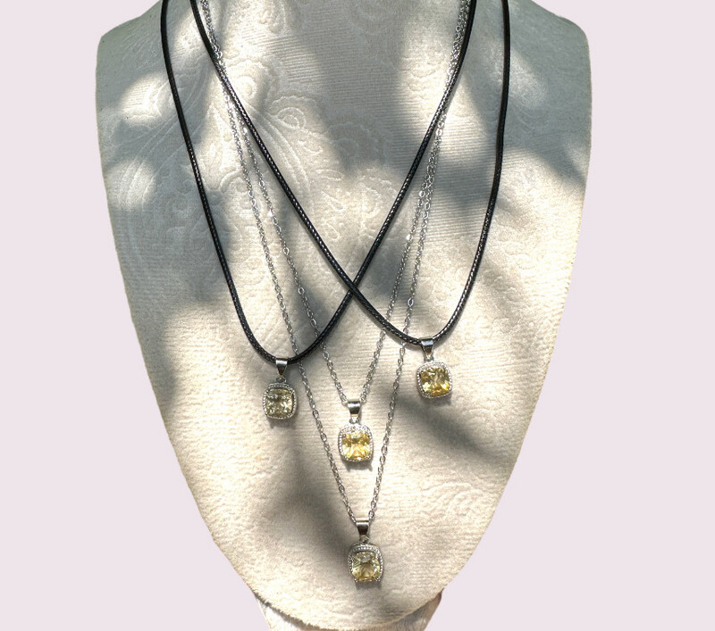 Faceted Citrine Pendant Necklace