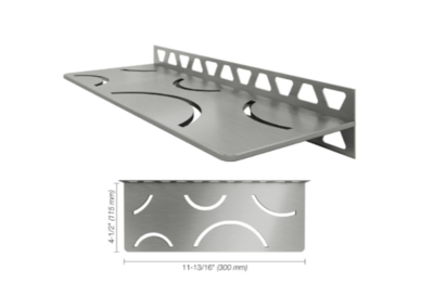 Schluter®-SHELF-W Brushed Stainless Steel Curve Wall Shelf Schluter®-SHELF-W Brushed Stainless Steel Curve Wall Shelf