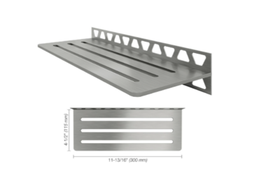 Schluter®-SHELF-W Stainless Steel Color-Coated Aluminum Wave Wall Shelf