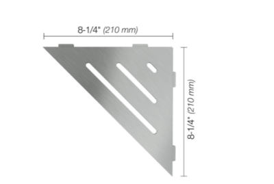 Shelf-E Brushed Stainless Steel Wave Triangular Corner Shelf Shelf-E Brushed Stainless Steel Wave Triangular Corner Shelf