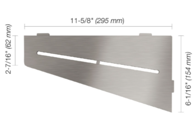Shelf-E Brushed Stainless Steel Pure Quadrilateral Corner Shelf