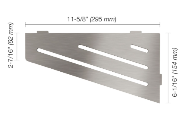 Shelf-E Brushed Stainless Steel Wave Quadrilateral Corner Shelf