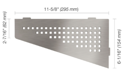 Shelf-E Brushed Stainless Steel Square Quadrilateral Corner Shelf