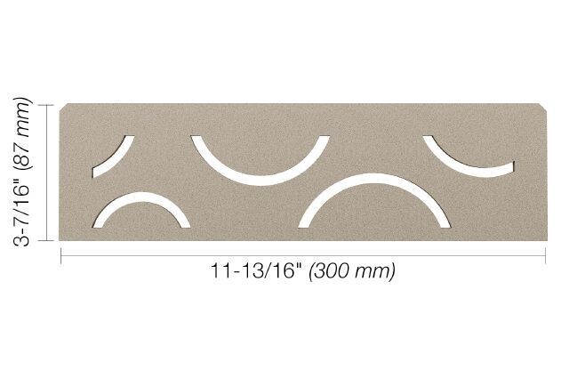 The Schluter®-SHELF-N, Product Type: Shelf, Material: Aluminum, Finish: (TSSG) Stone Grey, Shelf Design: Curve