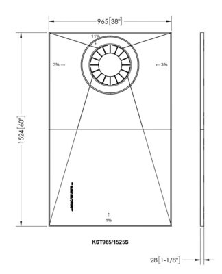 Kerdi-Shower Tray with off-center drain placement