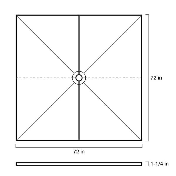 Kerdi-Shower Tray with center drain placement
