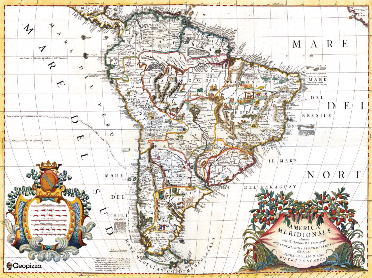 Mapa América do Sul 1690