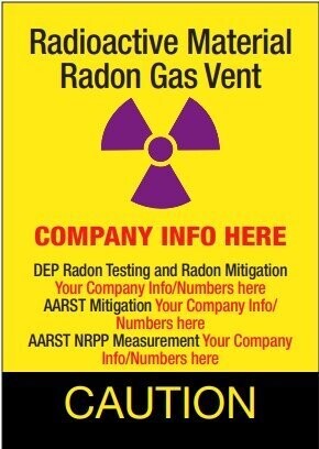 Exterior Vent Label
