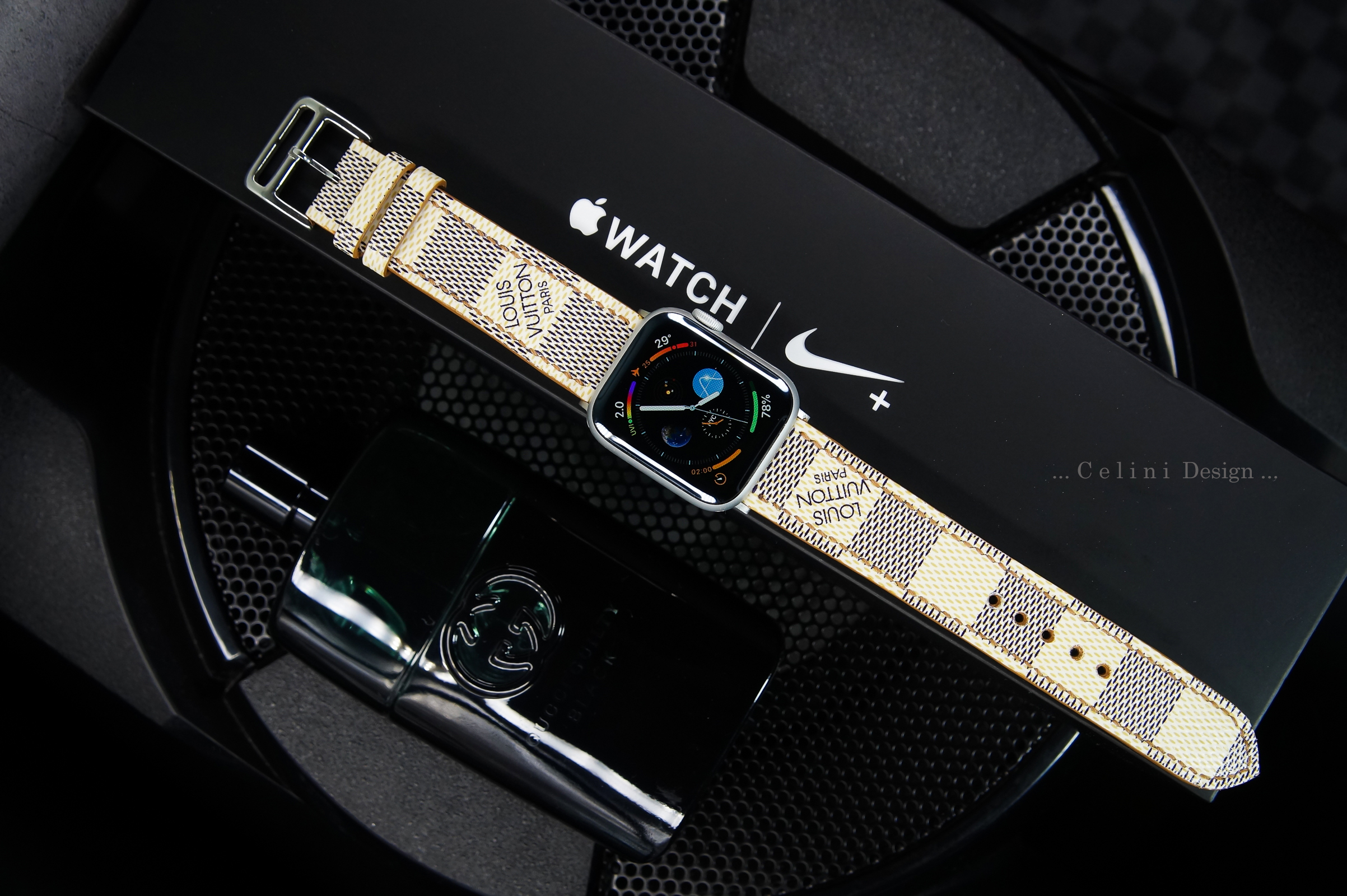 Louis Vuitton ‼️ Apple watch band Handmade Multicolor Black