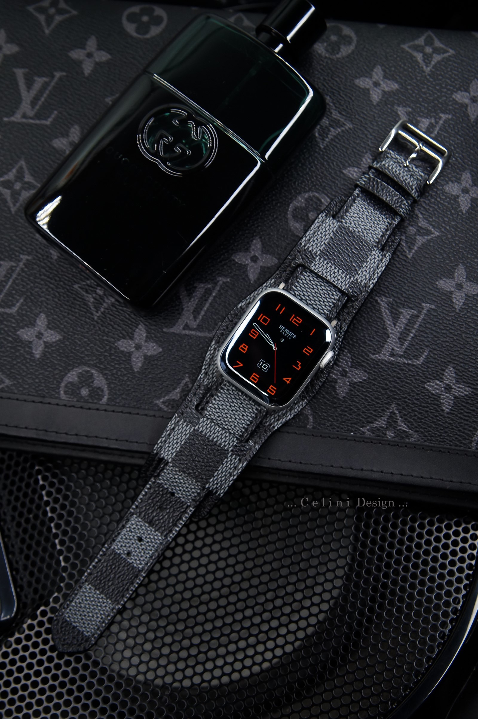 Louis Vuitton Apple Watch Band Leather iWatch Band Classic White Lattice