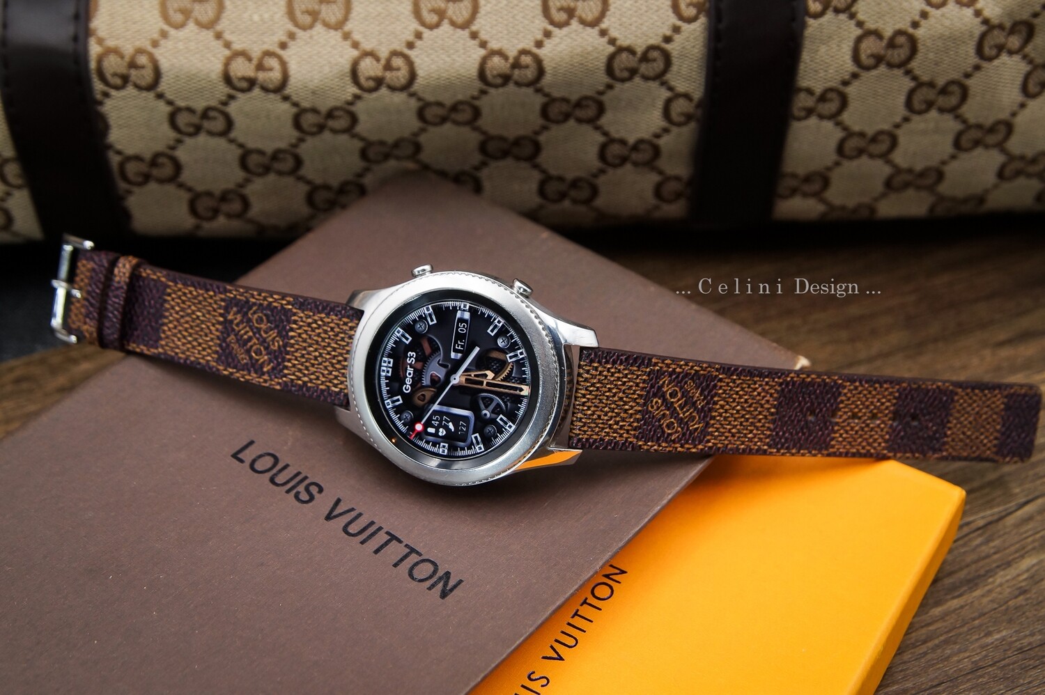Louis Vuitton monogram leather strap for watches brown & blue 20mm - Louis  Vuitton