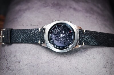 Premium Black Stingray Leather Samsung Watch Band
