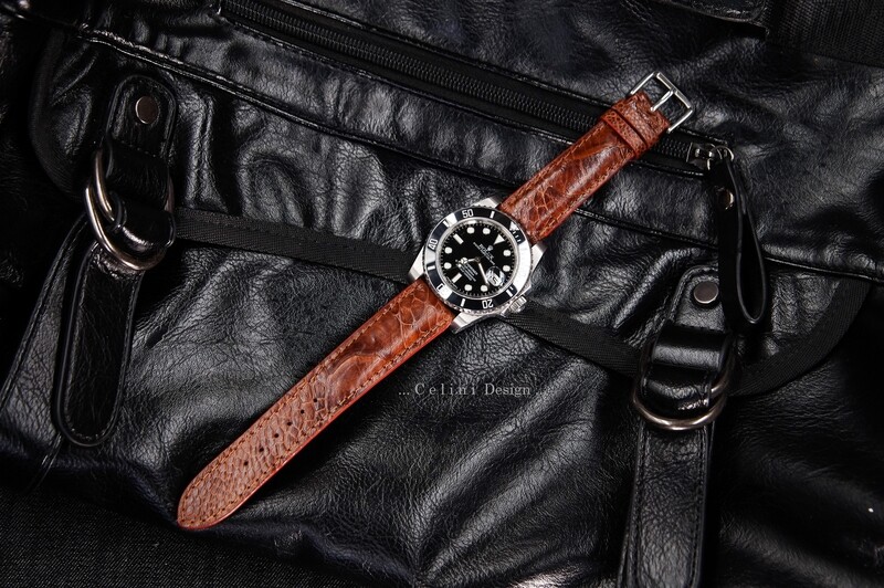 Luxury Ostrich Handmade Leather Watch Strap