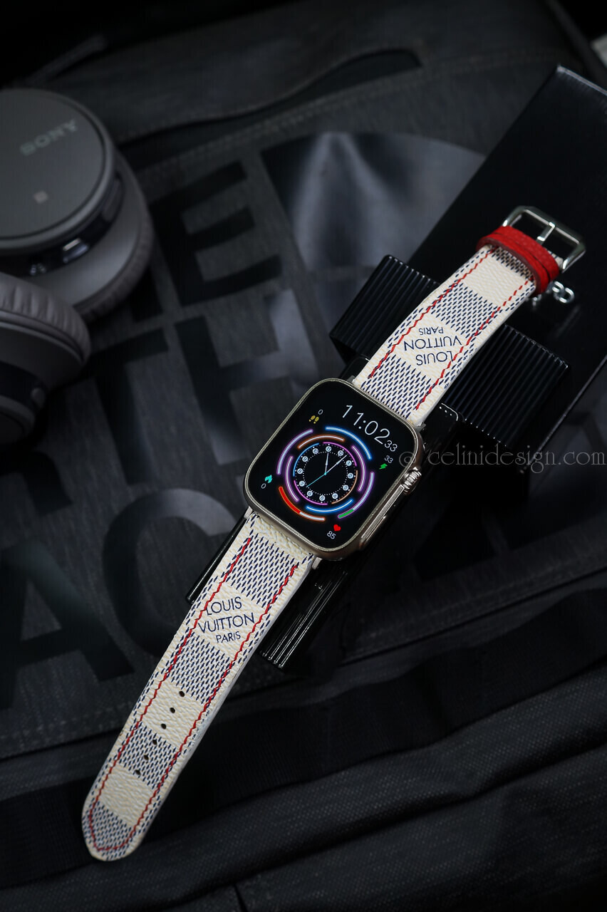 LV Apple Watch Band LV Damier Azur for All Apple Watch display picture 3