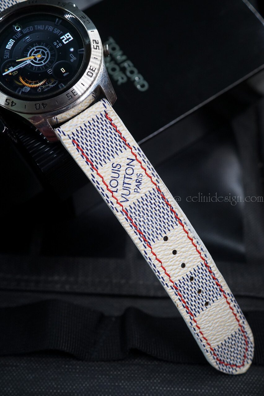 ‼️ Damier Azure Smart Watch band Apple or Samsung Handmade with ❤️ LV Apple Watch Band LV Damier Azur for All Apple Watch main image 3