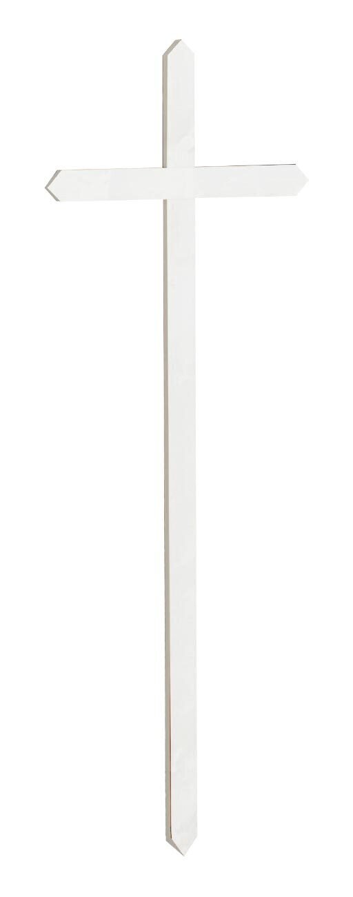 Croce provvisoria in legno d'abete finitura laccata bianca 5,2 cm