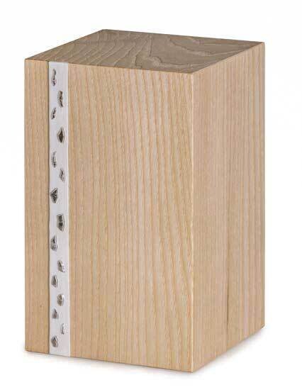 Urna Venezia/Rovere con finitura naturale e inserti in argento