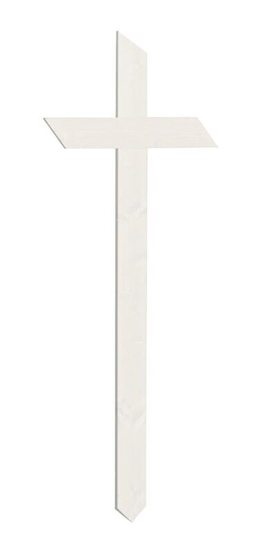 Croce provvisoria in legno d'abete finitura laccata bianca 9 cm