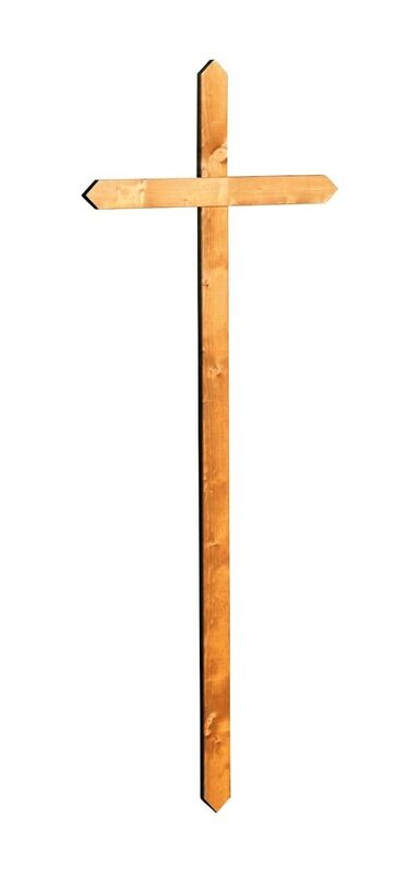 Croce provvisoria in legno d'abete finitura mogano opaco 5,2 cm