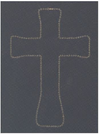 ​Velo coprisalma rettangolare con pizzo oro e ricamo croce oro