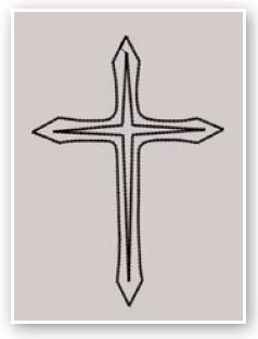 Velo coprisalma con pizzo oro con ricamo croce oro