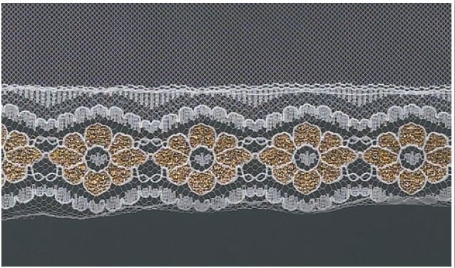 ​Velo coprisalma rettangolare con pizzo oro