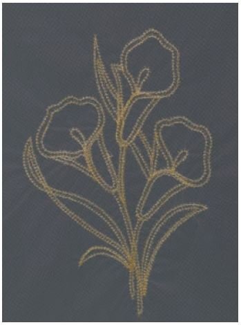 ​Velo coprisalma rettangolare con pizzo oro e ricamo calla oro