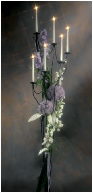 Roll-Up candelabro con fiori