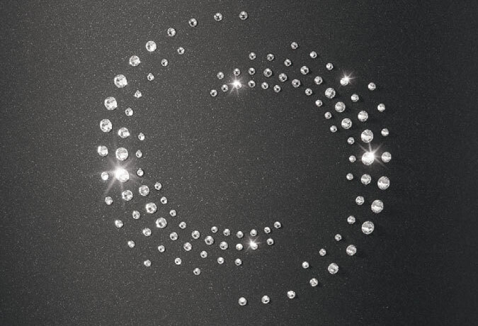 Urna Swarovski nera figura circolare