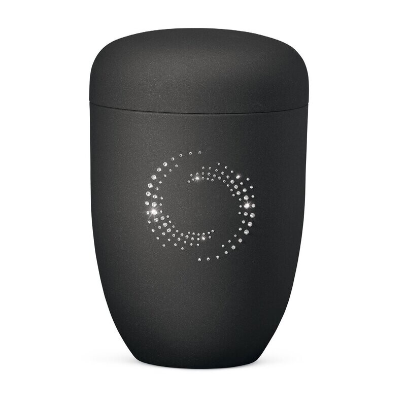 Urna Swarovski nera figura circolare