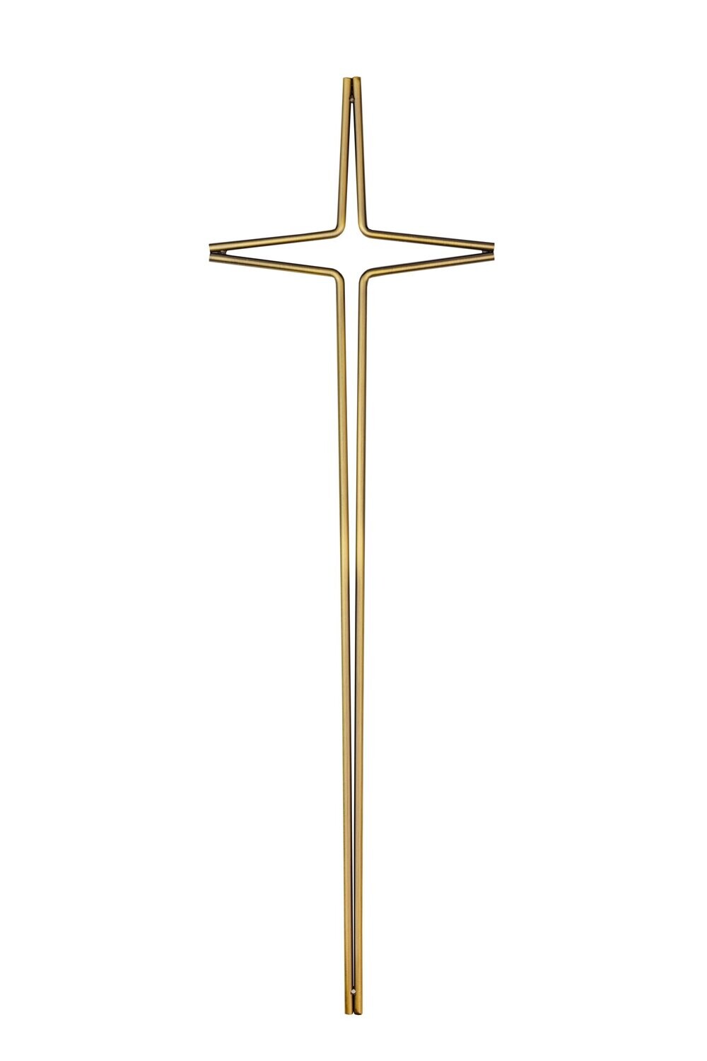 Croce in acciaio per cofani linea 555 finitura ottone anticato