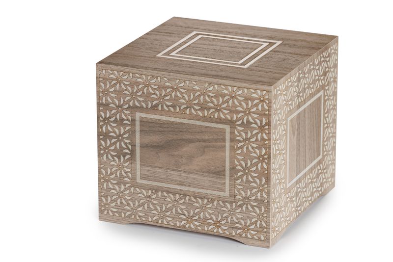 Urna Legno finitura rovere fiori