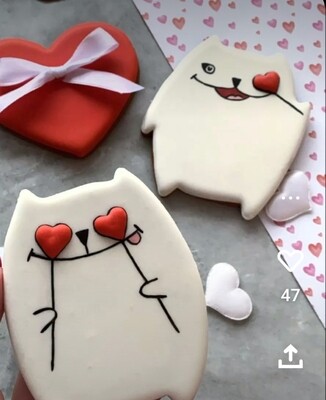 Valentine graphic iced cookie