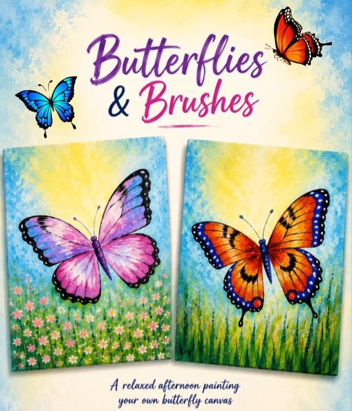 Butterflies and Brushes - Guided painting session with tea and scones - Sunday 5th July