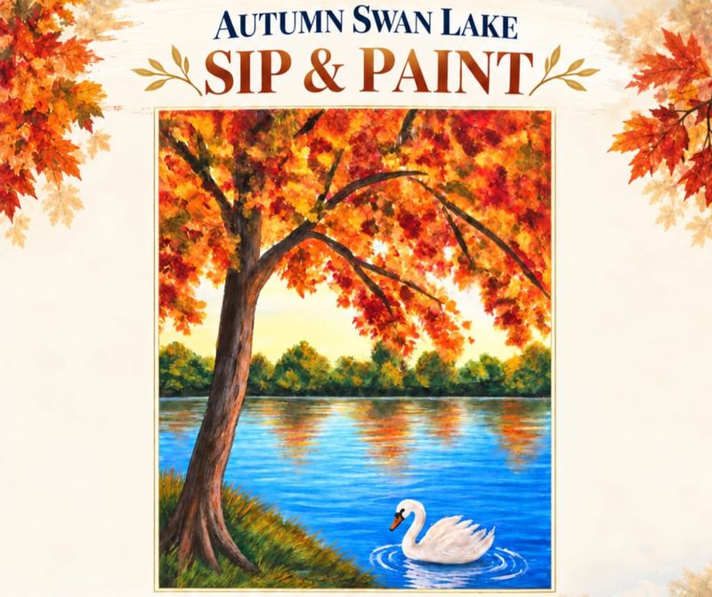 Autumn Swan Lake Sip and Paint  - Guided painting session with Prosecco and nibbles - Friday 16th October