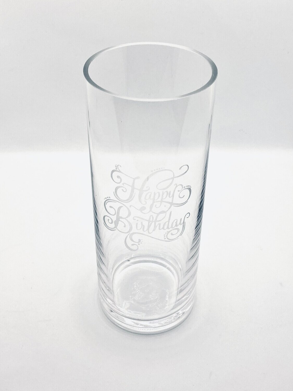 Happy Birthday Glass Vase