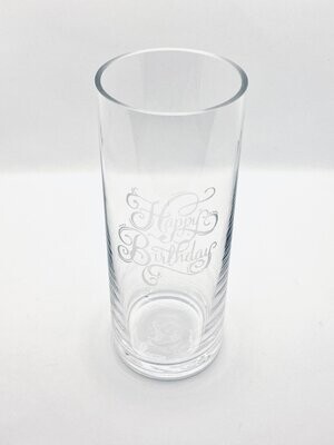 Happy Birthday Glass Vase