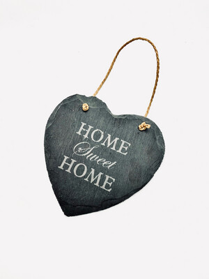 Hanging Heart Home Sweet Home Slate Sign