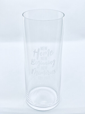 Personalised New Home New Beginning New Memories Est 'YEAR' Glass Vase