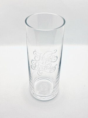 Personalised Happy Birthday Glass Vase