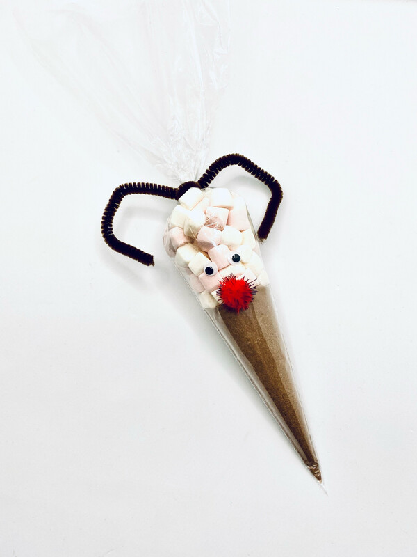 Luxury Reindeer Hot Chocolate Cone