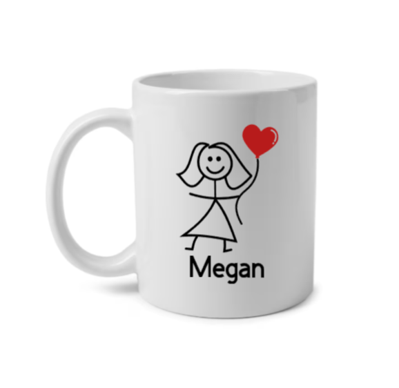 Female Heart Balloon Mug