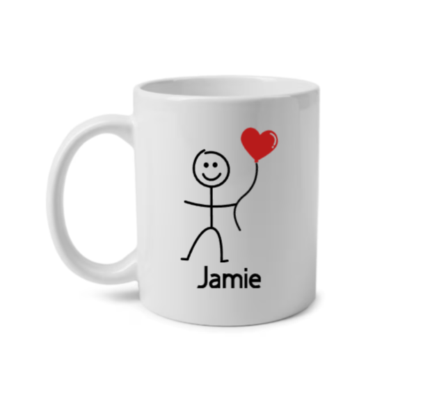 Male Heart Balloon Mug
