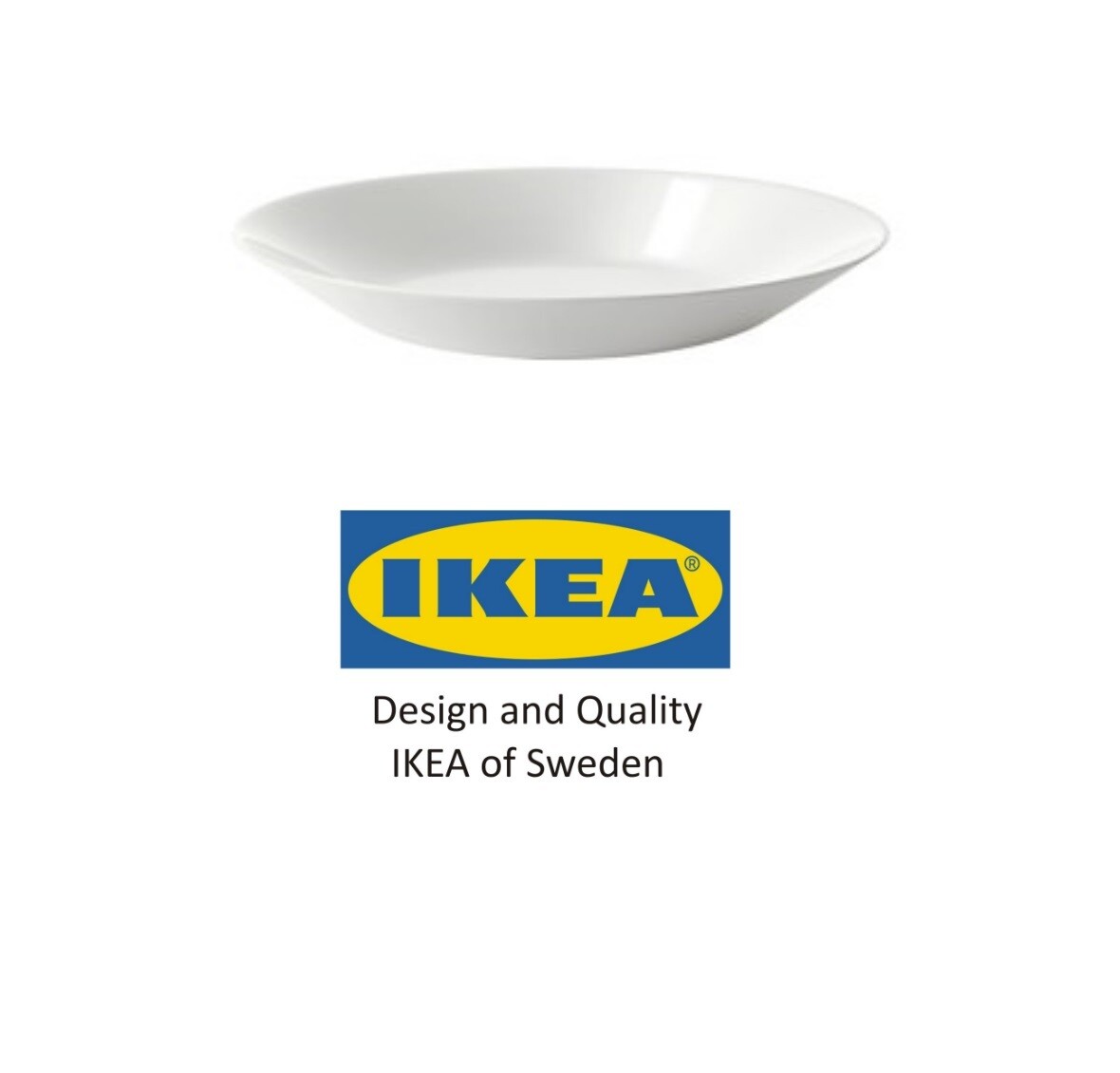 IKEA OFTAST Deep Plate - White 3 Pcs