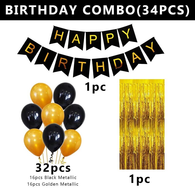 Party Propz Happy Birthday Banner Decoration Kit - 34Pcs