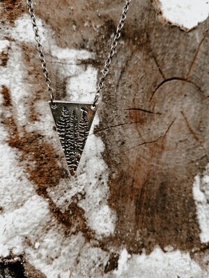 Triangle tree pendant necklace