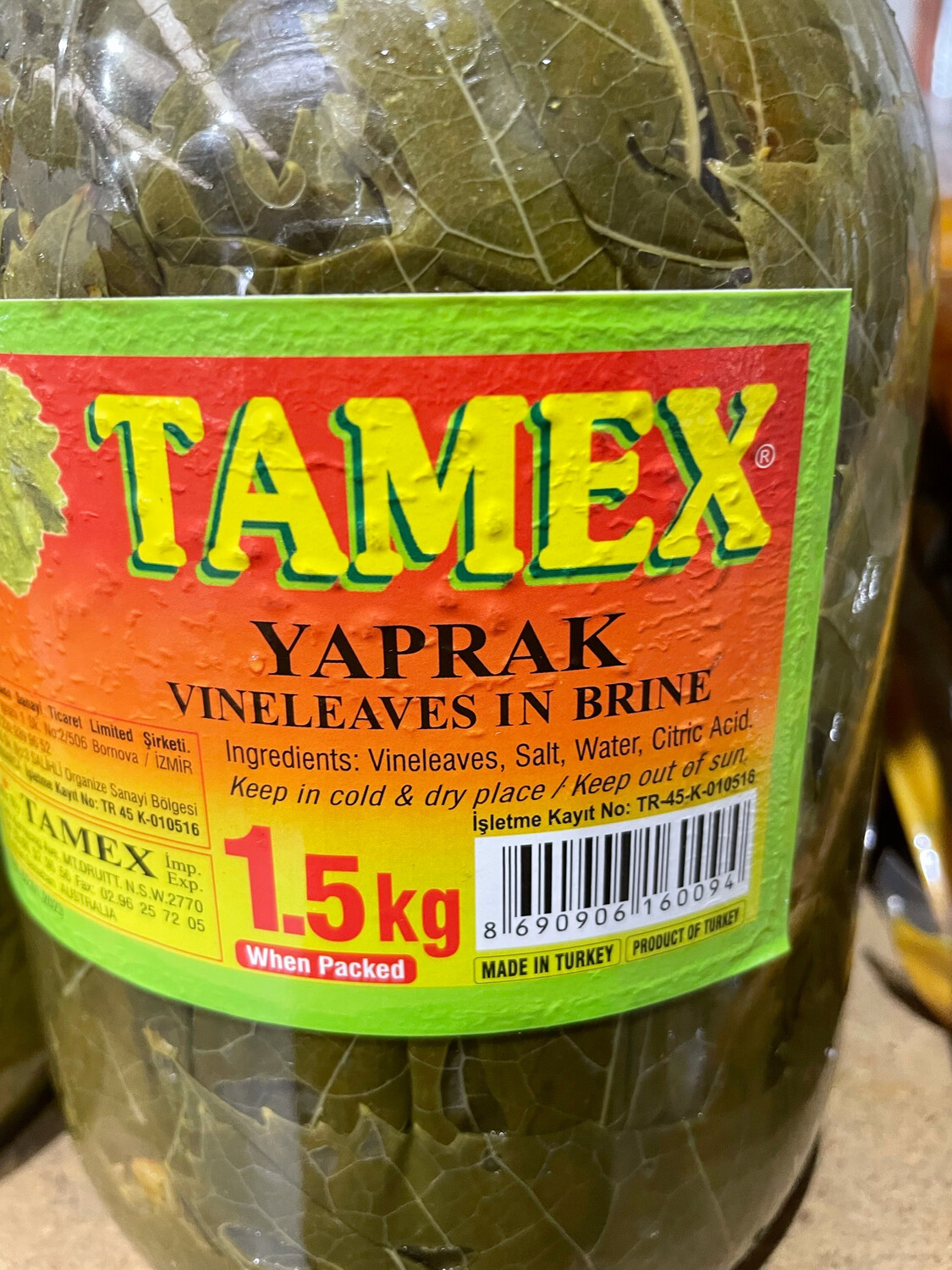 Tamex Yaprak Vine leaves In Brine