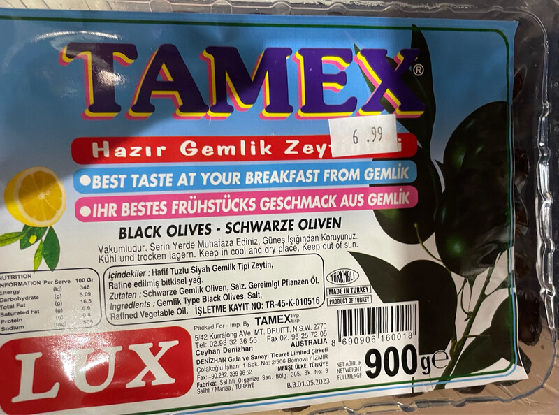 Tamex Black Olives LUX