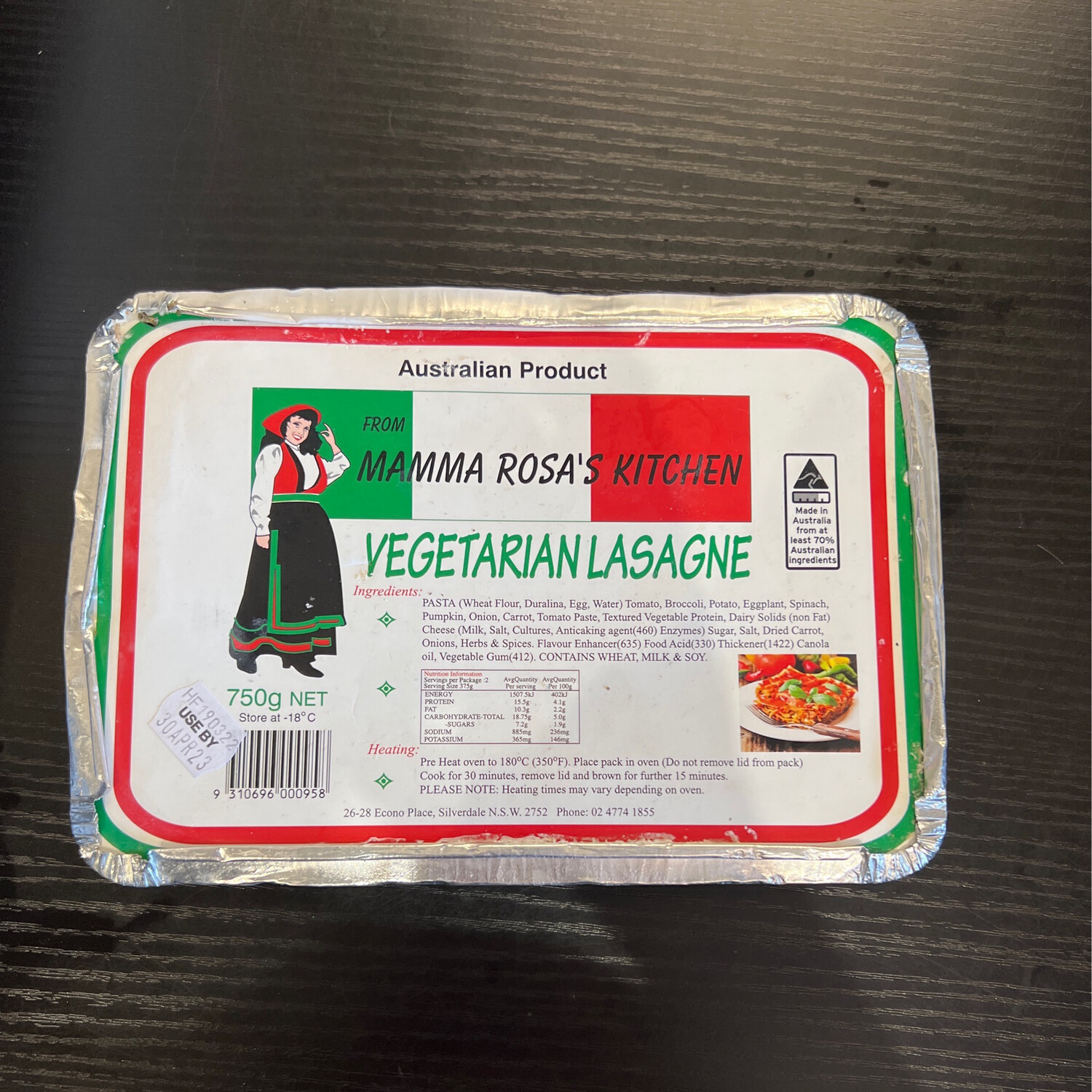 Mamma Rosas Vegetarian Lasagne 750g